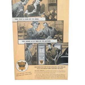 Vintage 1941 Ethyl Gasoline Corporation Emblem Ad Advertisement